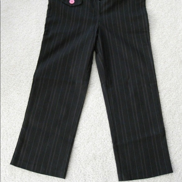NWT Funkadelic Black Pinstriped Capri Pants M 3 5 Y2K 90’s - Picture 2 of 2